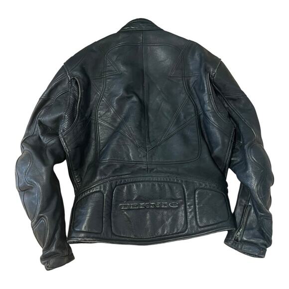 Teknic Leather Motorcycle Jacket Mens Vintage Moto Cafe Racer Biker Rider - Picture 7 of 9